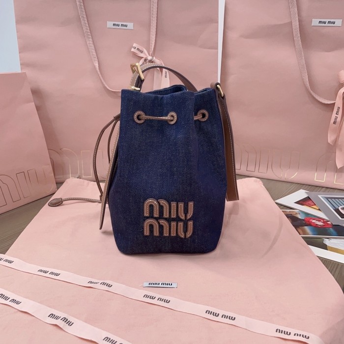 Canvas And Leather Bucket Bag“22.5*16*14CM”-037=