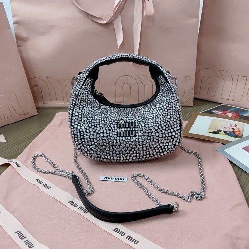 Wander Crystal-Embellished Shoulder Bag“17*10*6CM”-088=