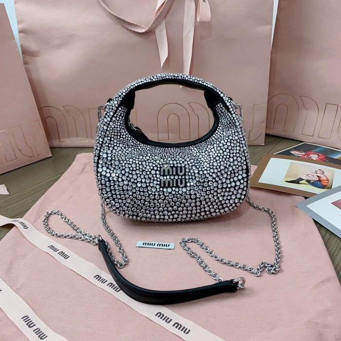 Wander Crystal-Embellished Shoulder Bag“17*10*6CM”-088=