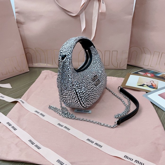 Wander Crystal-Embellished Shoulder Bag“17*10*6CM”-088=