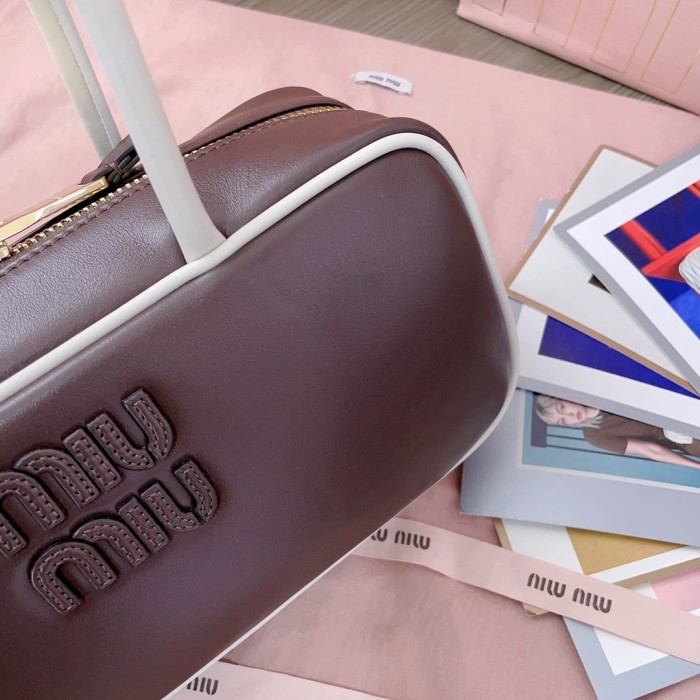 Beau Leather Top-Handle Bag“28*12*9CM”-089=