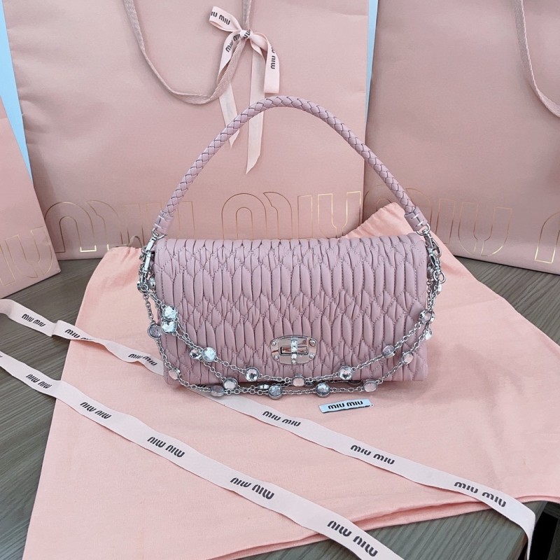 Crystal Nappa Leather And Crystal Mini-Bag“22.5*12*4.5CM”-087=
