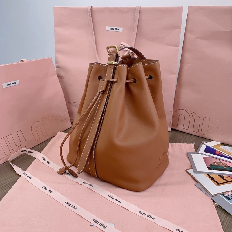 Leather Bucket Bag“29*23*17CM”-049=