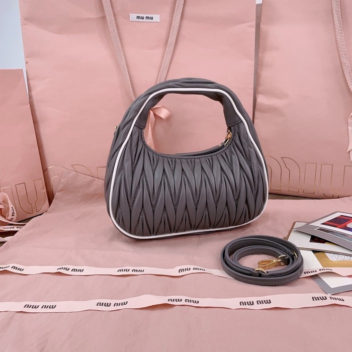 Wander Matelassé Nappa Lleather Hobo Bag“23*13*7CM”-059=