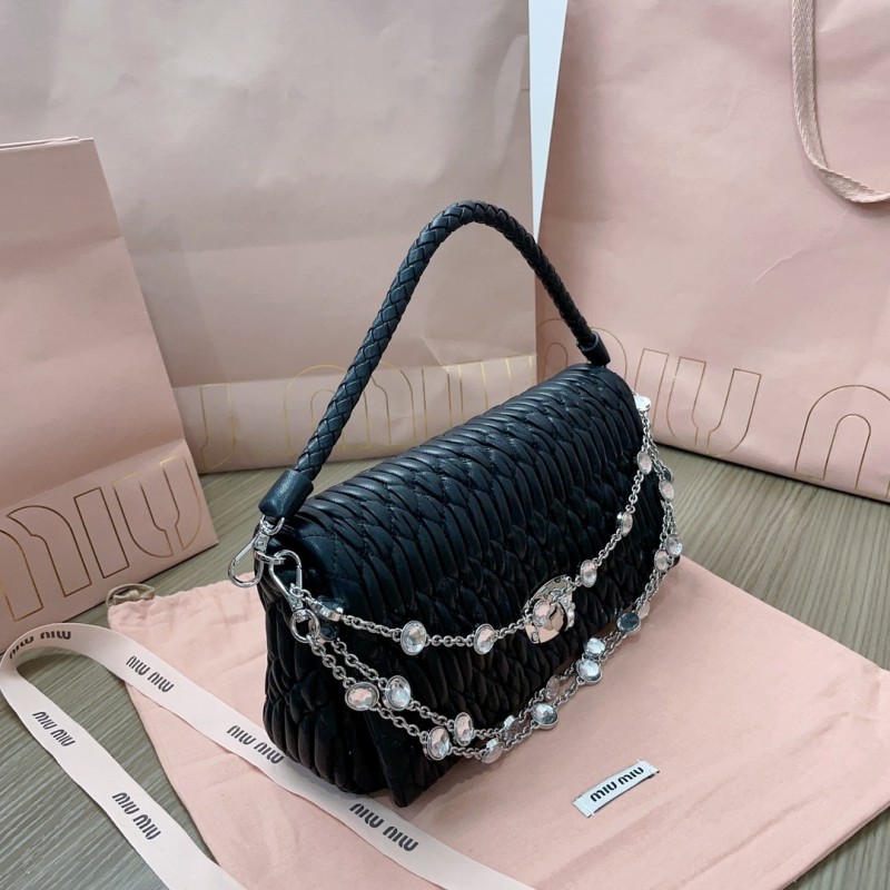 Crystal Nappa Leather And Crystal Mini-Bag“22.5*12*4.5CM”-087=