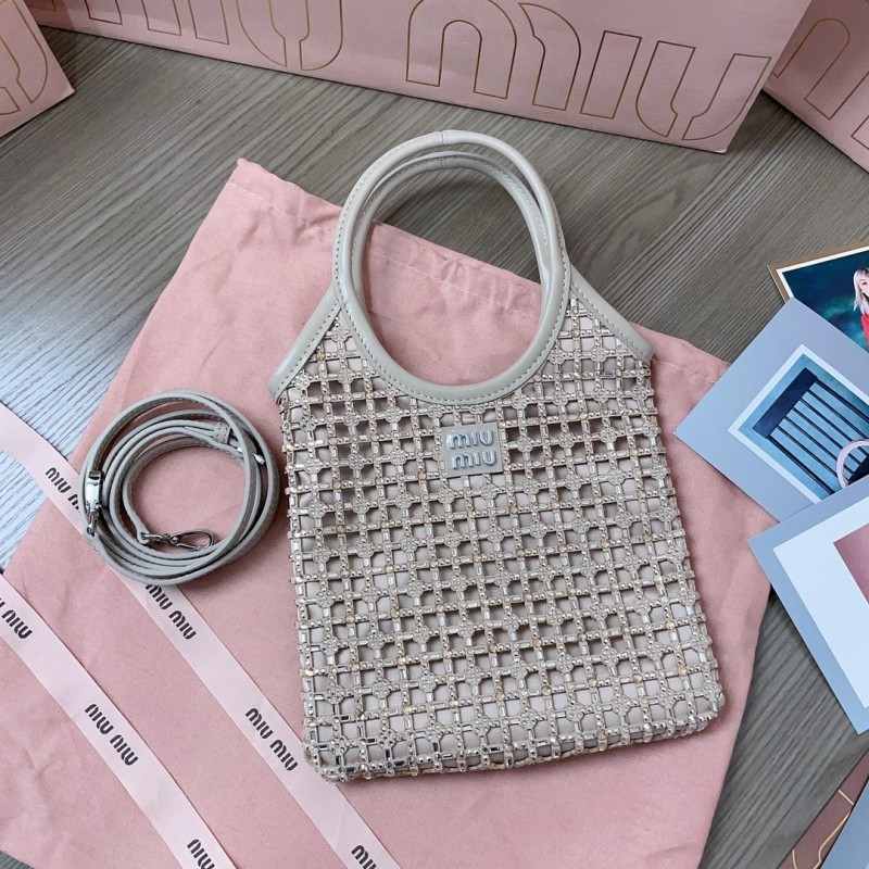 IVY Crystalised Net Leather Bag“24*20CM”-028=