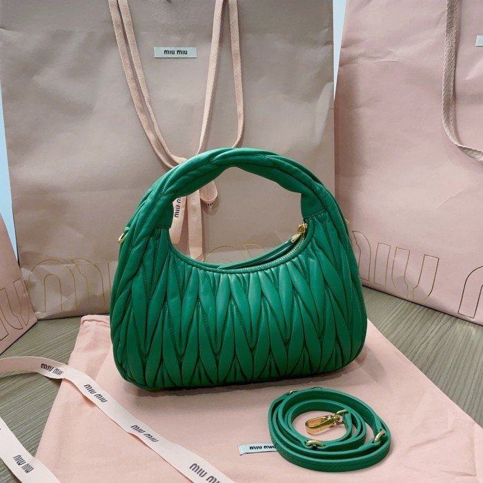Wander Matelassé Nappa Lleather Hobo Bag“23*13*7CM”-059=