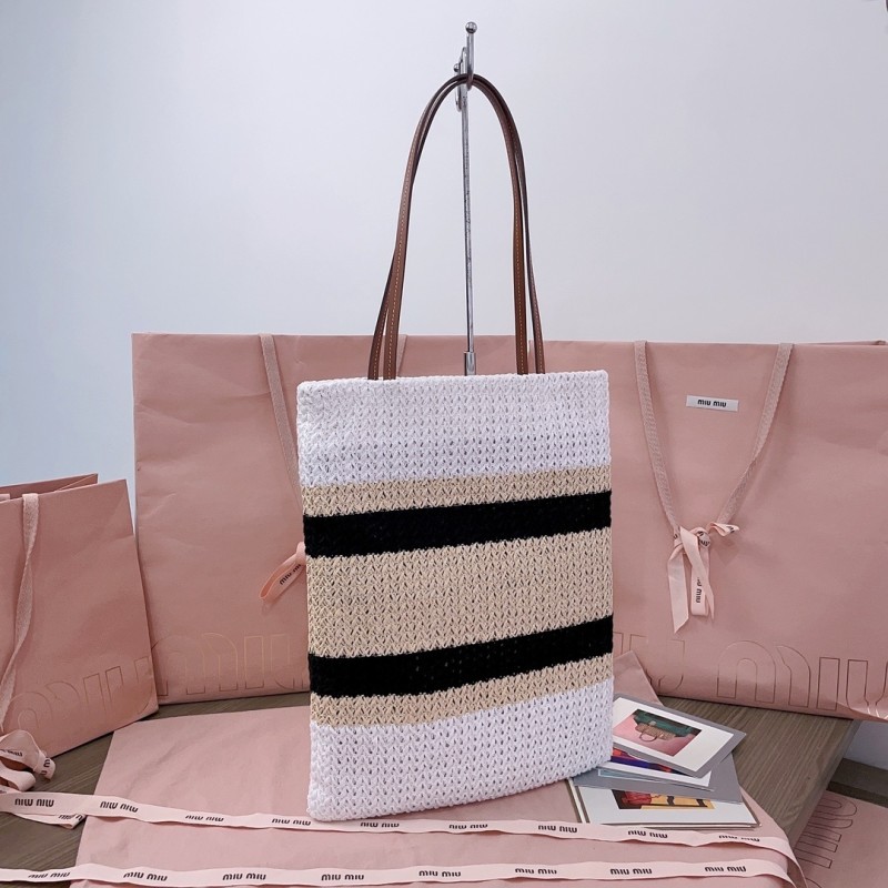 Raffia-Effect Woven Tote Bag“38*30CM”-056=