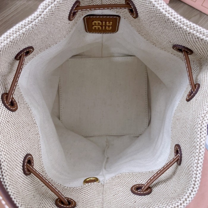 Canvas And Leather Bucket Bag“22.5*16*14CM”-037=