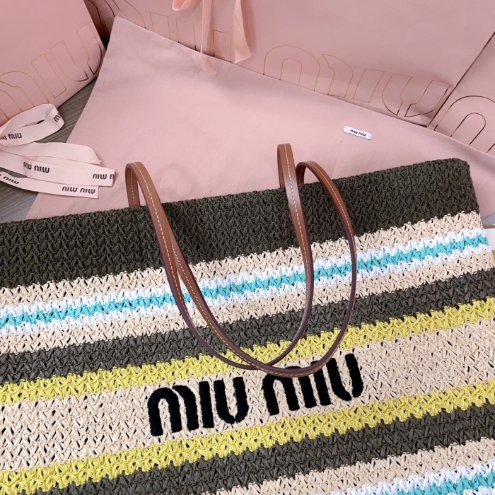 Raffia-Effect Woven Tote Bag“21*14*12CM”-088=