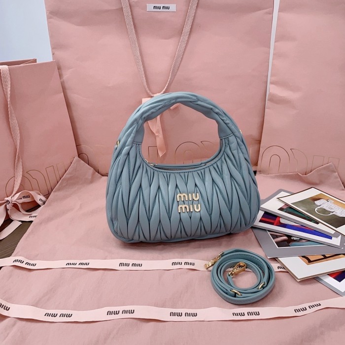 Wander Matelassé Nappa Lleather Hobo Bag“23*13*7CM”-059=