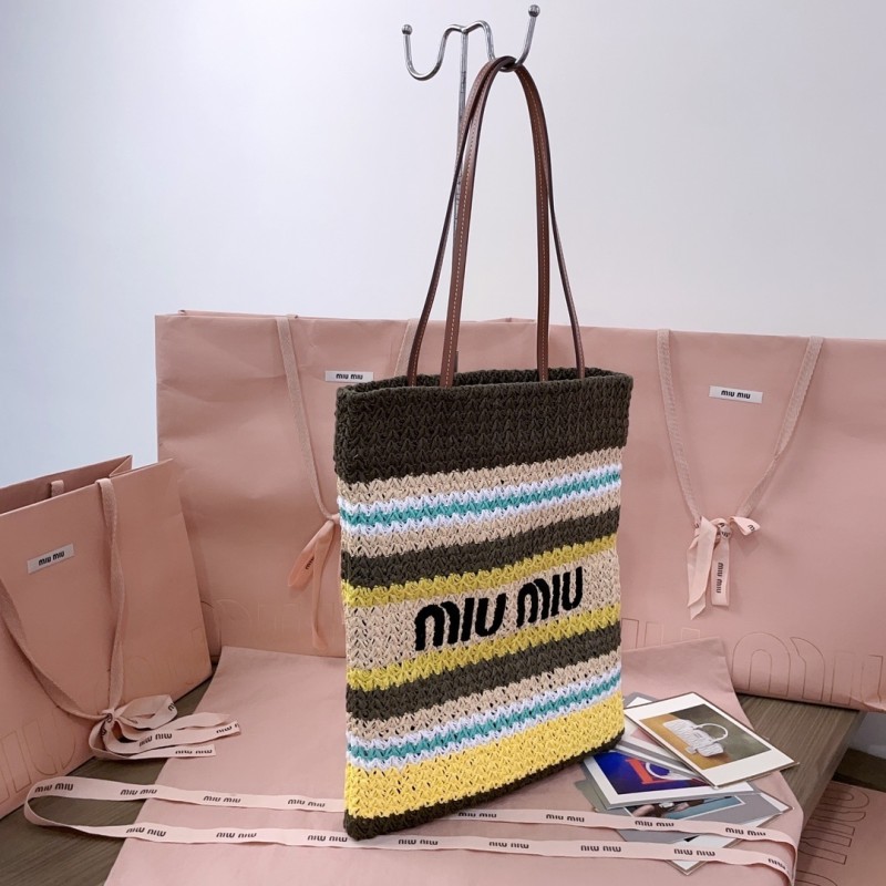 Raffia-Effect Woven Tote Bag“38*30CM”-056=