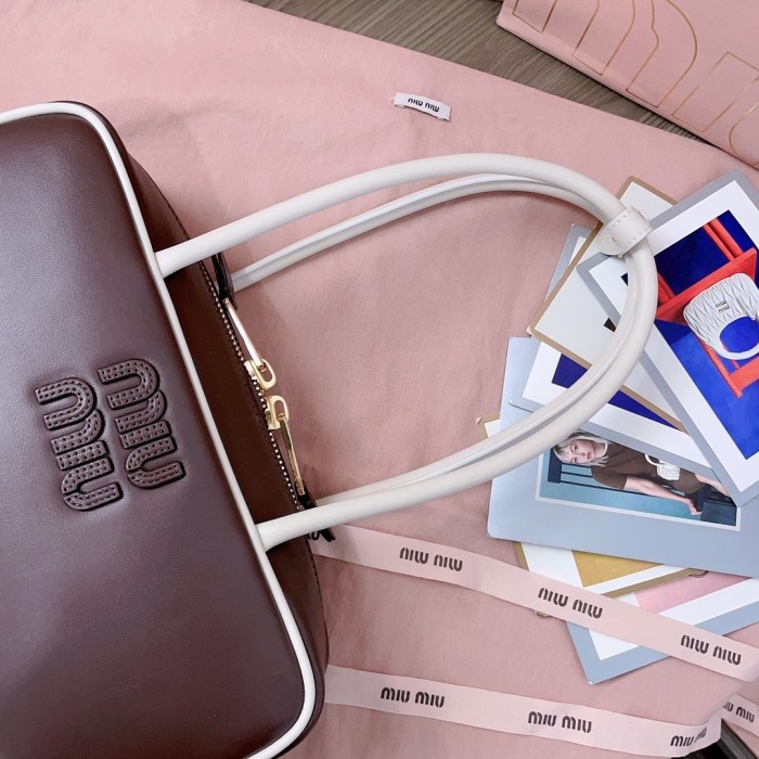Beau Leather Top-Handle Bag“28*12*9CM”-089=