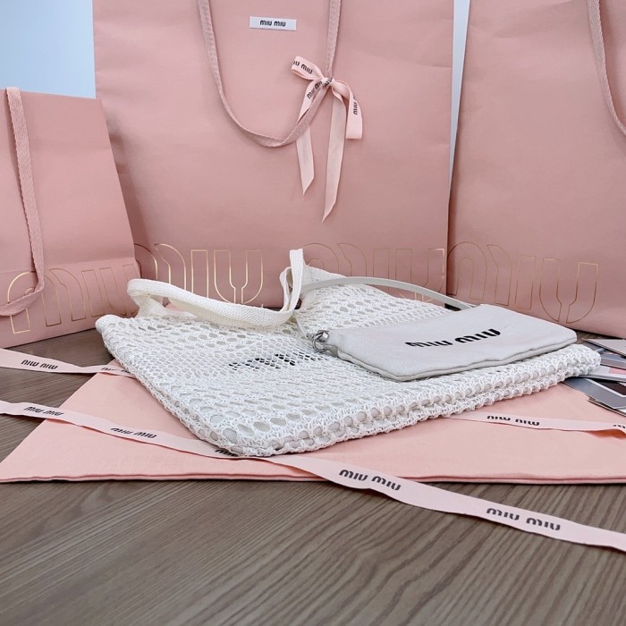 lVY Raffia-Effect And Linen Bag“40*35CM”-076=