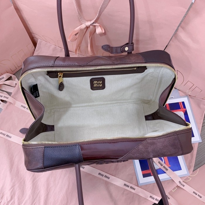 Leather Patchwork Beau Bag“34*23*12CM”-0531=