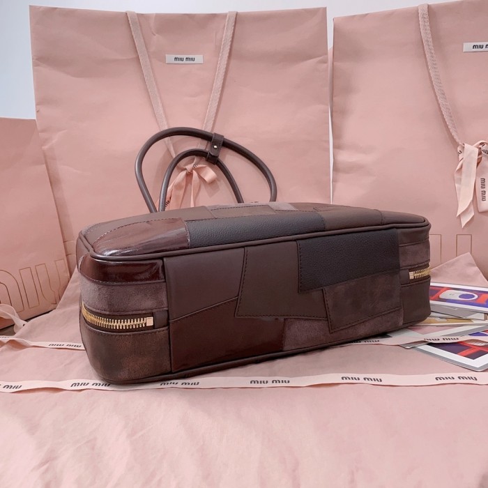 Leather Patchwork Beau Bag“34*23*12CM”-0531=