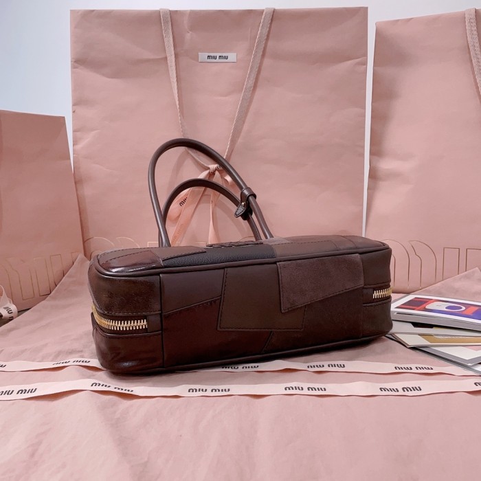 Leather Patchwork Beau Bag“28*12*9CM”-0511=