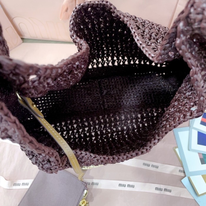 IVY Raffia-Effect Woven Tote Bag“40*38.5*10CM”-069=