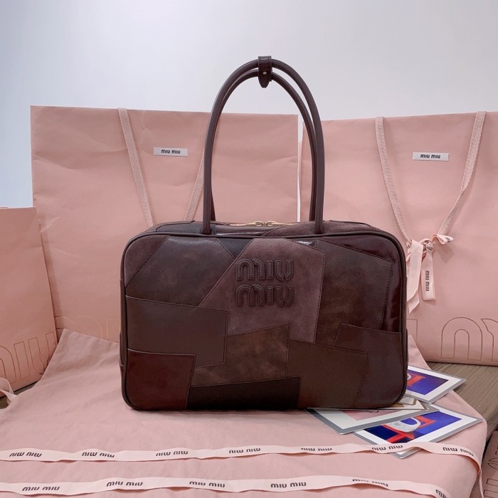 Leather Patchwork Beau Bag“34*23*12CM”-0531=