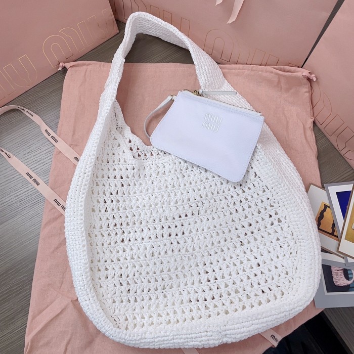 IVY Raffia-Effect Woven Tote Bag“40*38.5*10CM”-069=
