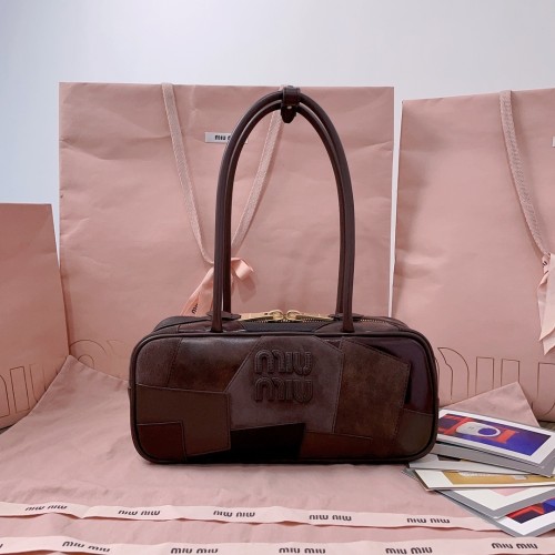 Leather Patchwork Beau Bag“28*12*9CM”-0511=