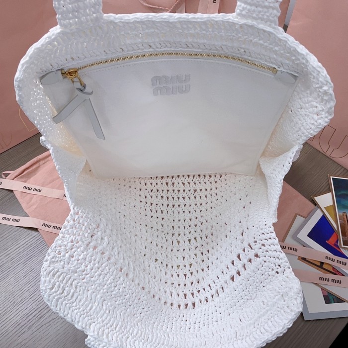 IVY Raffia-Effect Woven Tote Bag“40*38.5*10CM”-069=