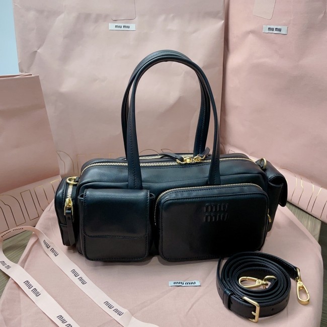Pocket Nappa Leather Bag“27*12*9CM”-0801=