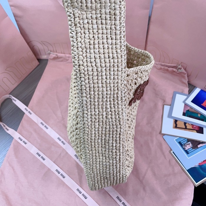 IVY Raffia-Effect Woven Tote Bag“40*38.5*10CM”-069=