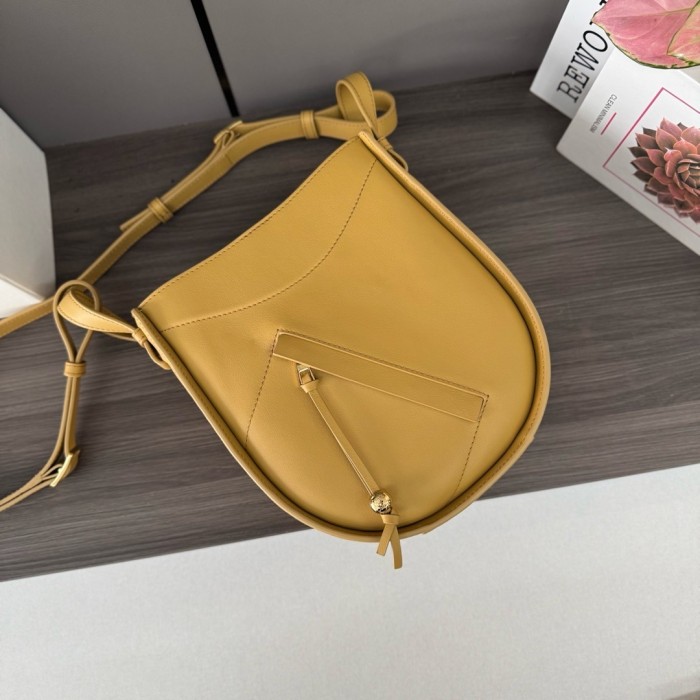 Hammock Slice Bag In Shiny Calfskin“25*21*10CM”-057=