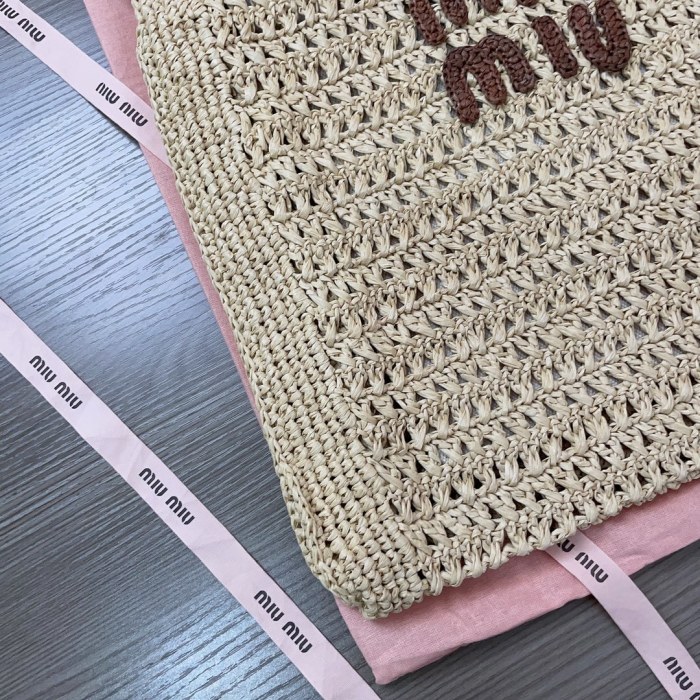 IVY Raffia-Effect Woven Tote Bag“40*38.5*10CM”-069=
