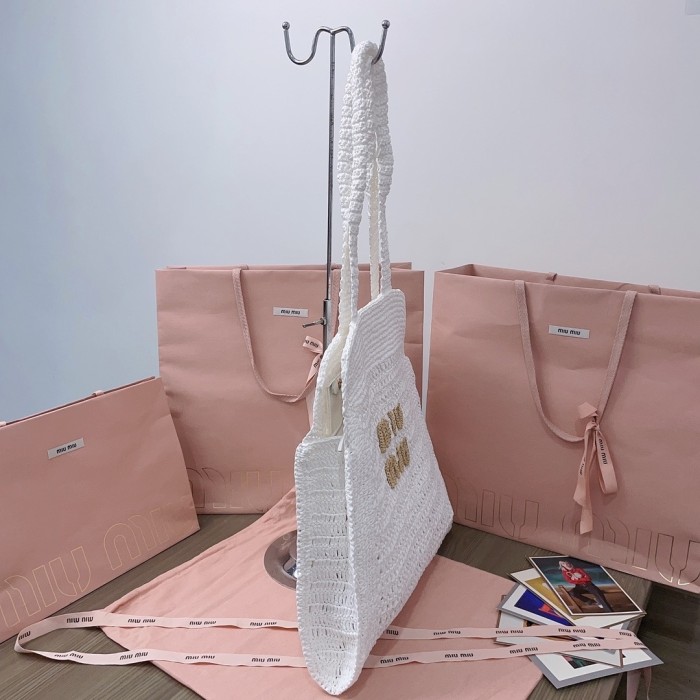 IVY Raffia-Effect Woven Tote Bag“40*38.5*10CM”-069=