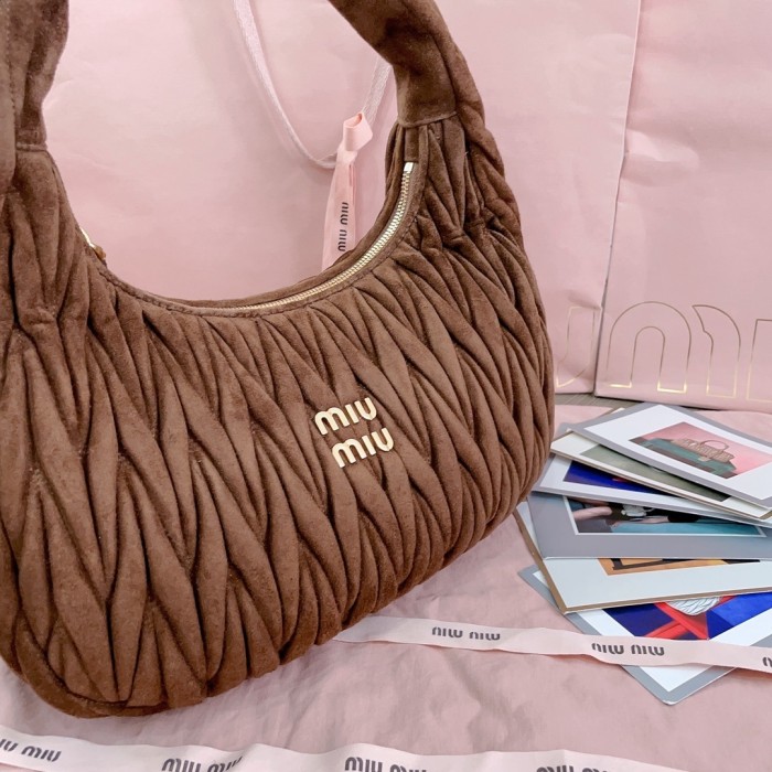 Wander Matelassé Suede Hobo Bag“29*24*10CM”-0801=