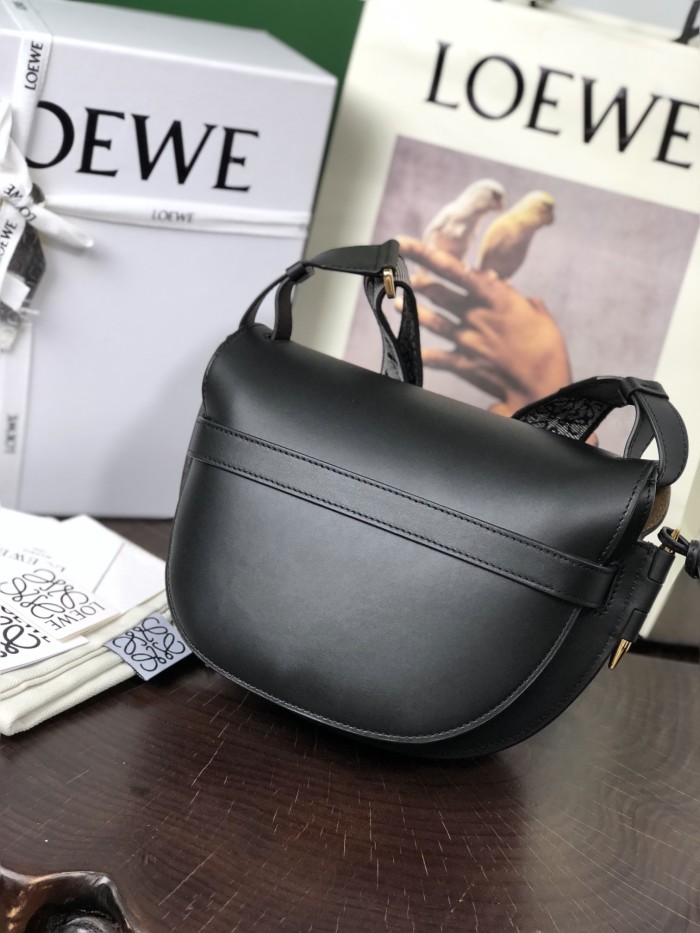 Small Gate Dual bag in soft calfskin and jacquard“20*19*11.5CM”-007=