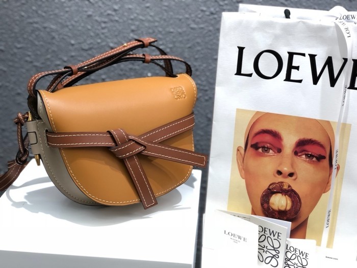 Gate Dual Bag In Soft Calfskin And Jacquard“20*19*11.5CM”-086=