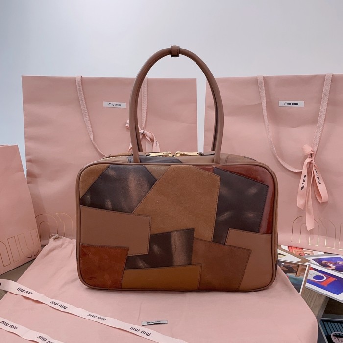 Beau Patchwork Top-Handle Bag“34*23*12CM”-0531=