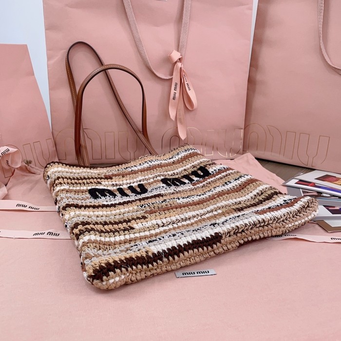 Raffia-Effect Woven Tote Bag“38*30CM”-0511=