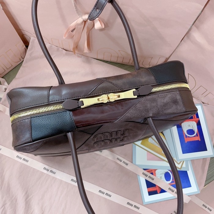 Leather Patchwork Beau Bag“34*23*12CM”-0531=