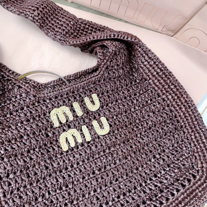 IVY Raffia-Effect Woven Tote Bag“40*38.5*10CM”-069=
