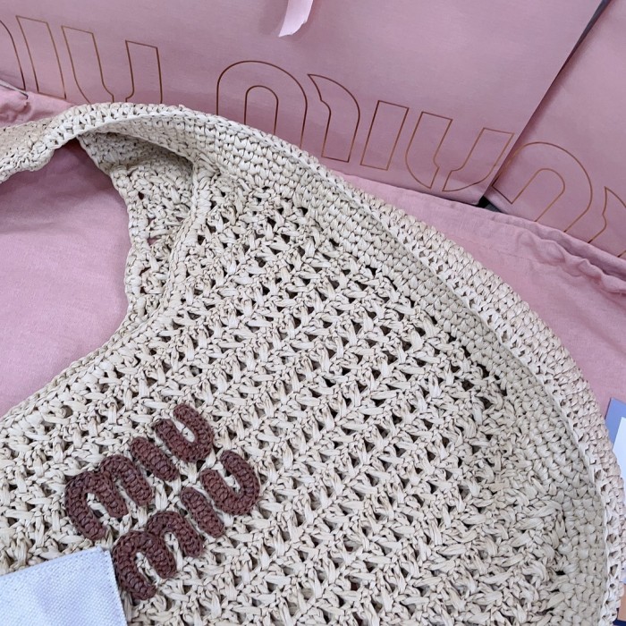 IVY Raffia-Effect Woven Tote Bag“40*38.5*10CM”-069=