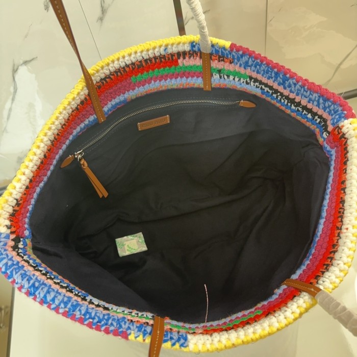 Raffia-Effect Woven Tote Bag“40*34*16CM”-0801=