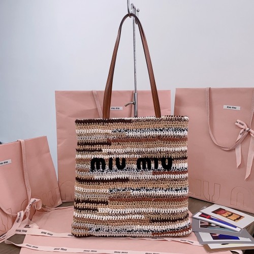 Raffia-Effect Woven Tote Bag“38*30CM”-0511=