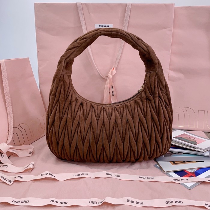 Wander Matelassé Suede Hobo Bag“29*24*10CM”-0801=