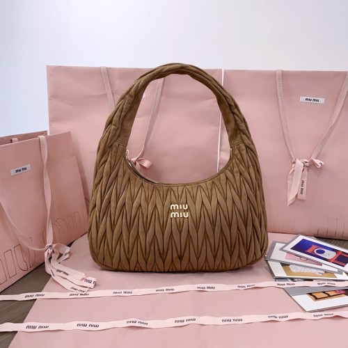Wander Matelassé Suede Hobo Bag“35*27*8.5CM”-0511=