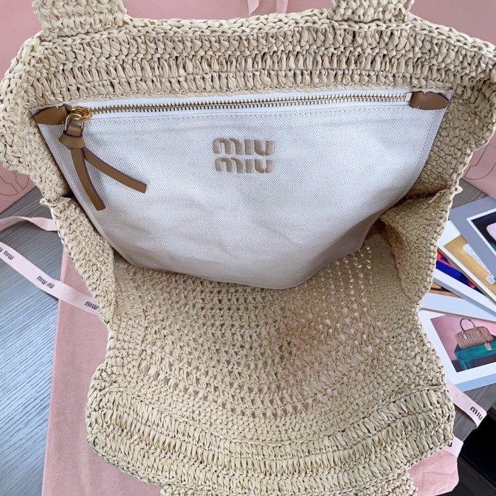 IVY Raffia-Effect Woven Tote Bag“40*38.5*10CM”-069=