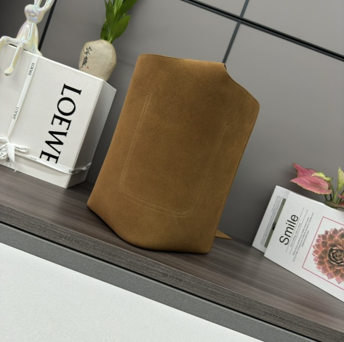 Pebble Bucket Bag In Suede Calfskin“28*24.5*23.5CM”-087=