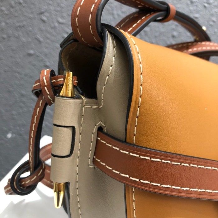 Gate Dual Bag In Soft Calfskin And Jacquard“20*19*11.5CM”-086=