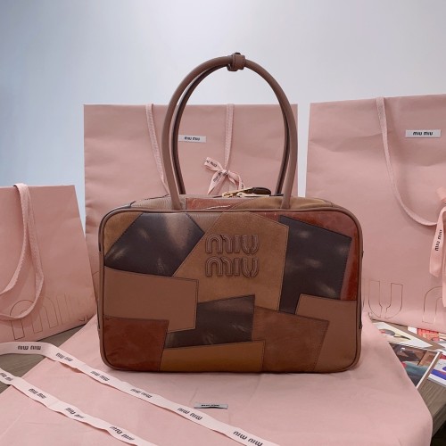 Beau Patchwork Top-Handle Bag“34*23*12CM”-0531=