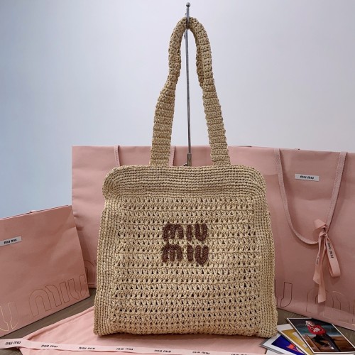 IVY Raffia-Effect Woven Tote Bag“40*38.5*10CM”-069=