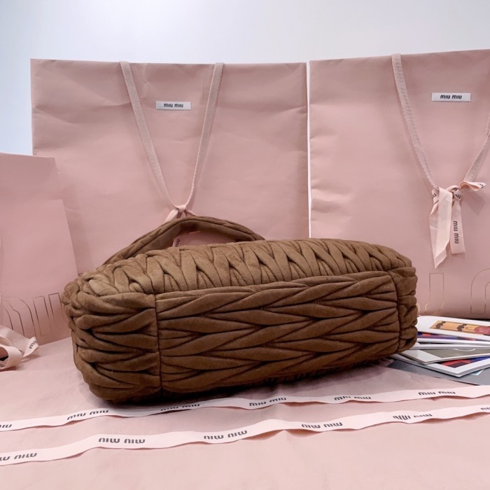 Wander Matelassé Suede Hobo Bag“35*27*8.5CM”-0511=