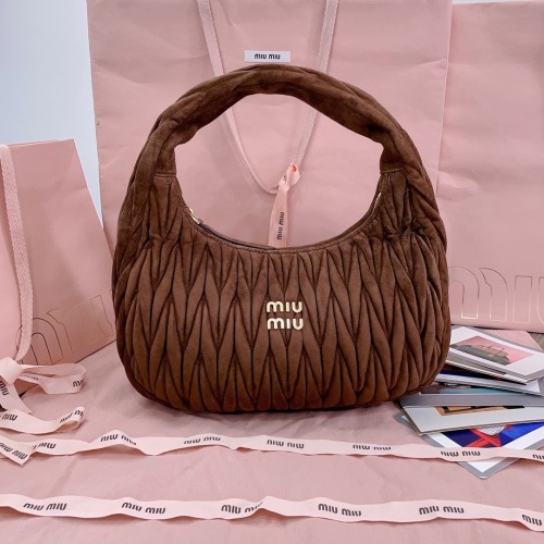 Wander Matelassé Suede Hobo Bag“29*24*10CM”-0801=